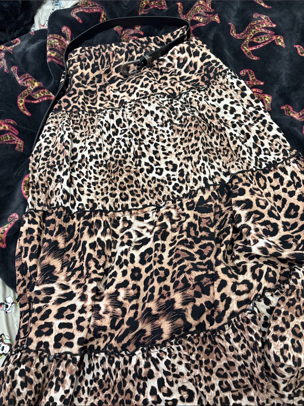 Leopard Print Maxi Skirt - Brown Animal Print